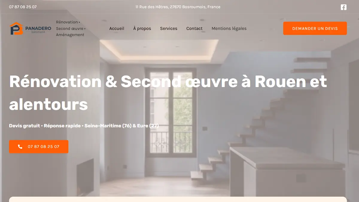 Aperçu du site Panadero Bâtiment